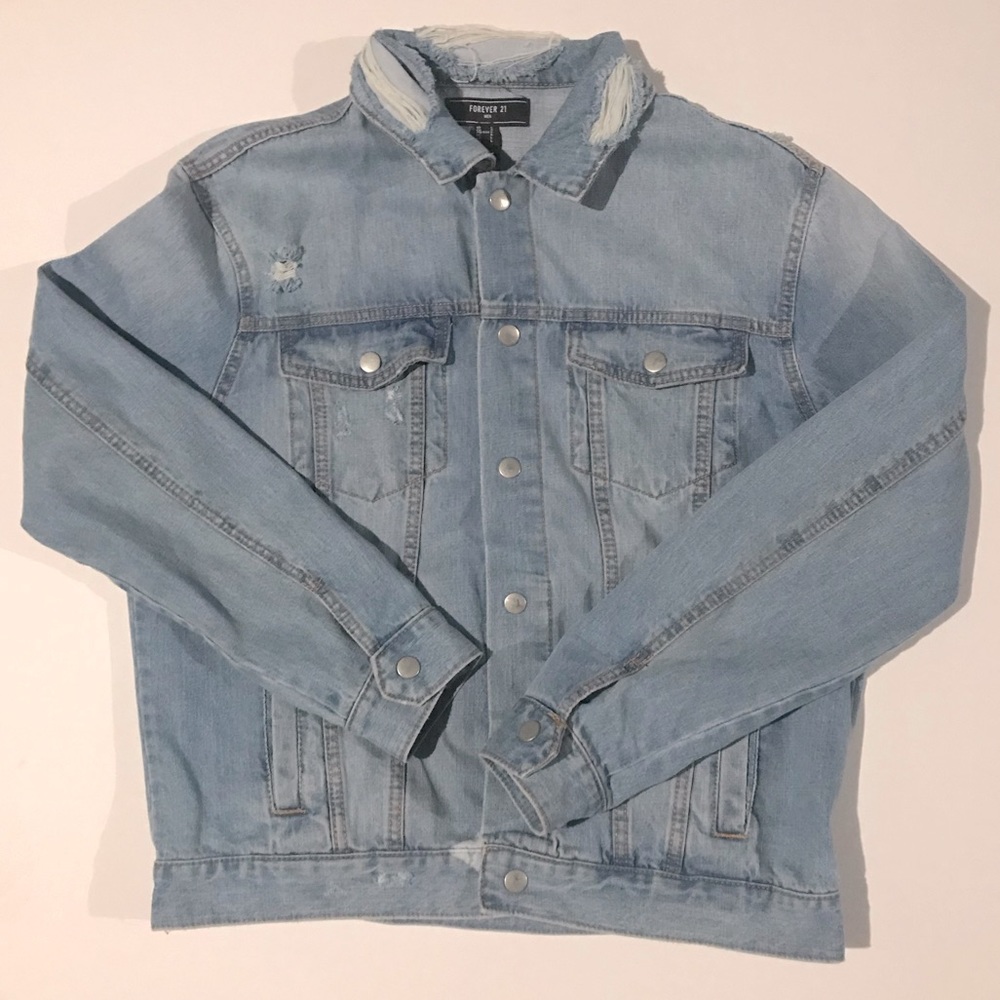 Forever 21 Distressed & Ripped Denim Jacket - Picture 2 of 6
